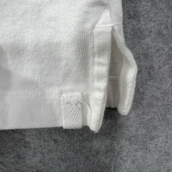 We The Free White Oversized Collar Polo Shirt Sleeveless M Boxy Basic - Picture 8 of 11